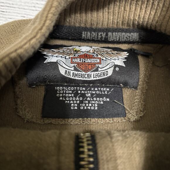 Harley-Davidson Mens Size XL 1/4 Zip Cadet Pullover Sweatshirt Embroidered Logo - Picture 7 of 10